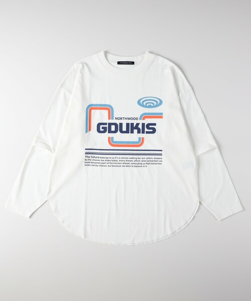 HONEYSUCKLE ROSE(ハニーサックルローズ)の「レトログラフィックロンT(Tシャツ/カットソー・レディース・パープル/オフホワイト/ベージュ・04/05)」の2枚目の写真