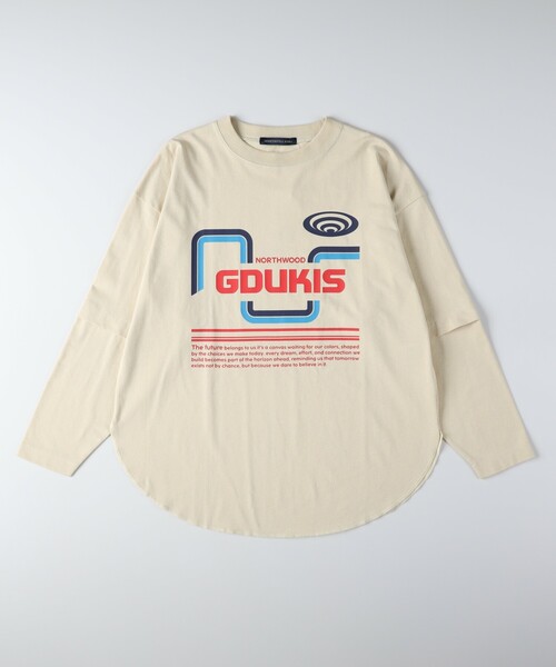 HONEYSUCKLE ROSE(ハニーサックルローズ)の「レトログラフィックロンT(Tシャツ/カットソー・レディース・パープル/オフホワイト/ベージュ・04/05)」の6枚目の写真