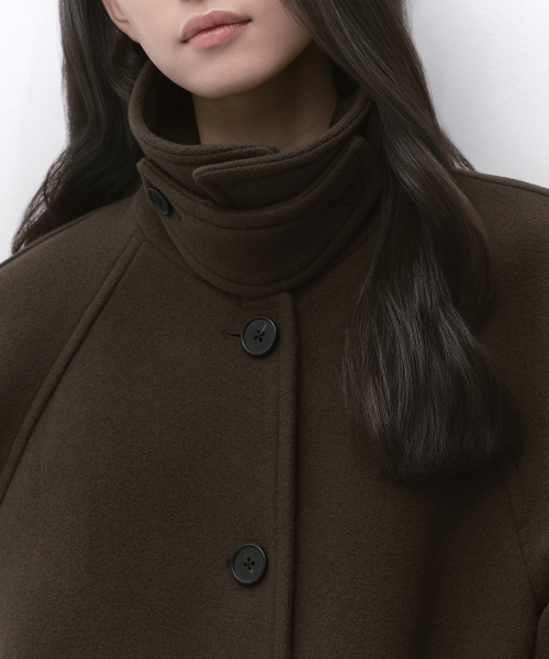 MUSINSA STANDARD WOMAN（ムシンサスタンダードウーマン）の「ウィメンズカシミヤブレンドハーフバルマカンコート[ブラウン]（チェスターコート・レディース・その他・X-SMALL/SMALL/MEDIUM/LARGE）」の5枚目の写真