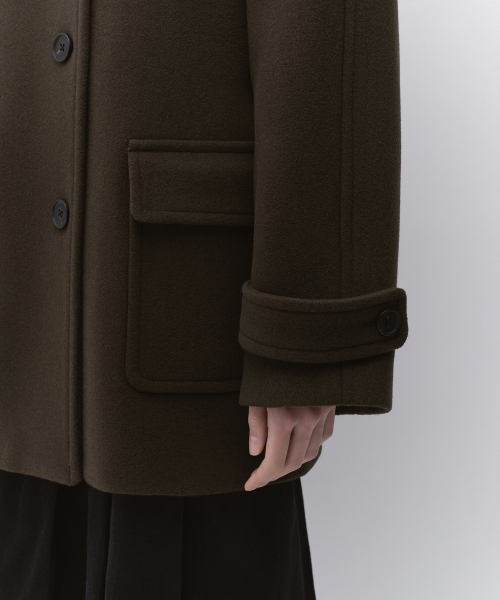 MUSINSA STANDARD WOMAN（ムシンサスタンダードウーマン）の「ウィメンズカシミヤブレンドハーフバルマカンコート[ブラウン]（チェスターコート・レディース・その他・X-SMALL/SMALL/MEDIUM/LARGE）」の6枚目の写真