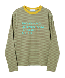 PIEDPIPER（パイド・パイパー）の「ショックサウンドストライプ L/S オリーブ（Tシャツ/カットソー）」