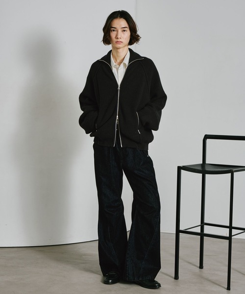 RAGEBLUE(レイジブルー)の「DOUBLE ZIP DRIVERS KNITTED SWEATER/ダブルジップドライバーズニット(ニット/セーター・メンズ・ブラウン/ブラック・MEDIUM/LARGE)」の12枚目の写真