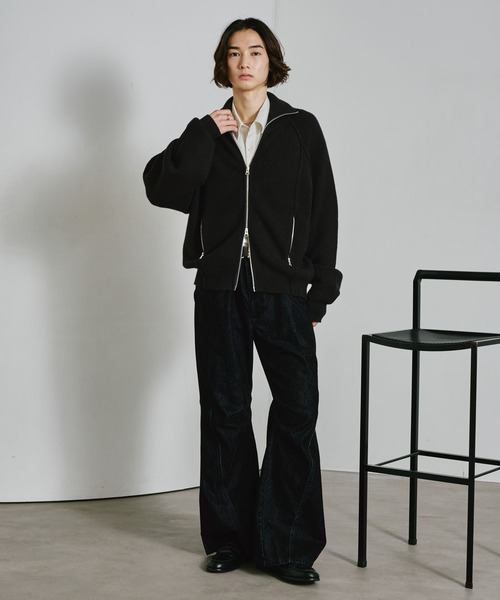 RAGEBLUE(レイジブルー)の「DOUBLE ZIP DRIVERS KNITTED SWEATER/ダブルジップドライバーズニット(ニット/セーター・メンズ・ブラウン/ブラック・MEDIUM/LARGE)」の13枚目の写真