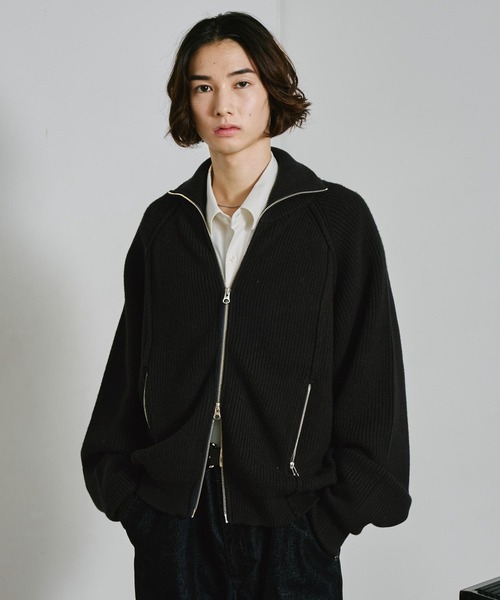 RAGEBLUE(レイジブルー)の「DOUBLE ZIP DRIVERS KNITTED SWEATER/ダブルジップドライバーズニット(ニット/セーター・メンズ・ブラウン/ブラック・MEDIUM/LARGE)」の15枚目の写真