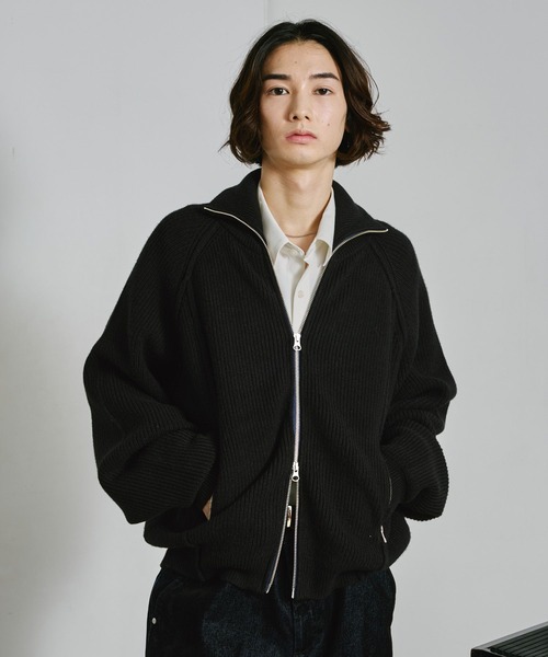 RAGEBLUE(レイジブルー)の「DOUBLE ZIP DRIVERS KNITTED SWEATER/ダブルジップドライバーズニット(ニット/セーター・メンズ・ブラウン/ブラック・MEDIUM/LARGE)」の16枚目の写真