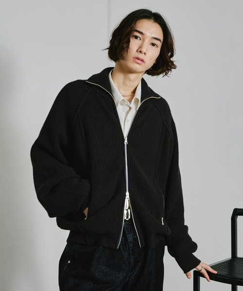 RAGEBLUE(レイジブルー)の「DOUBLE ZIP DRIVERS KNITTED SWEATER/ダブルジップドライバーズニット(ニット/セーター・メンズ・ブラウン/ブラック・MEDIUM/LARGE)」の17枚目の写真