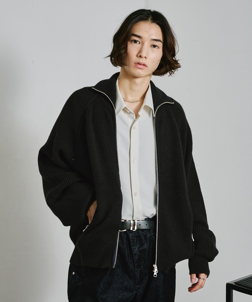 RAGEBLUE(レイジブルー)の「DOUBLE ZIP DRIVERS KNITTED SWEATER/ダブルジップドライバーズニット(ニット/セーター・メンズ・ブラウン/ブラック・MEDIUM/LARGE)」の20枚目の写真