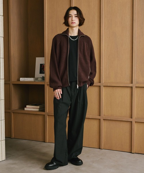 RAGEBLUE(レイジブルー)の「DOUBLE ZIP DRIVERS KNITTED SWEATER/ダブルジップドライバーズニット(ニット/セーター・メンズ・ブラウン/ブラック・MEDIUM/LARGE)」の8枚目の写真