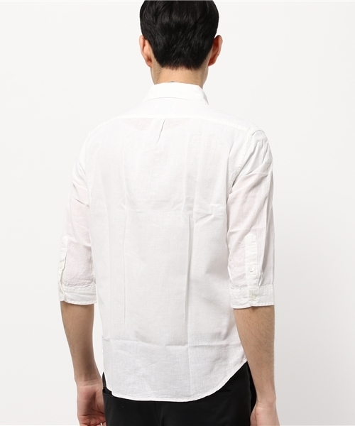 ESSENTIAL GARMENT MEN'S BIGI（エッセンシャルガーメントメンズビギ）の「7分袖シャツ/エーゲ海コットン×ベルギーリネン（シャツ/ブラウス・メンズ・カーキ/ネイビー/ブルー/ホワイト/ピンク・MEDIUM/SMALL/LARGE）」の7枚目の写真