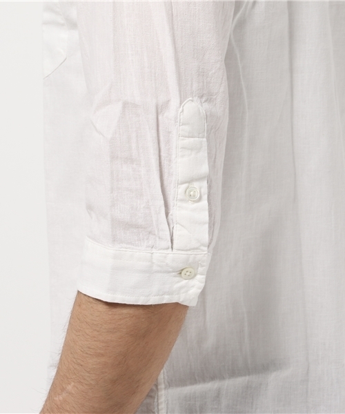 ESSENTIAL GARMENT MEN'S BIGI（エッセンシャルガーメントメンズビギ）の「7分袖シャツ/エーゲ海コットン×ベルギーリネン（シャツ/ブラウス・メンズ・カーキ/ネイビー/ブルー/ホワイト/ピンク・MEDIUM/SMALL/LARGE）」の9枚目の写真