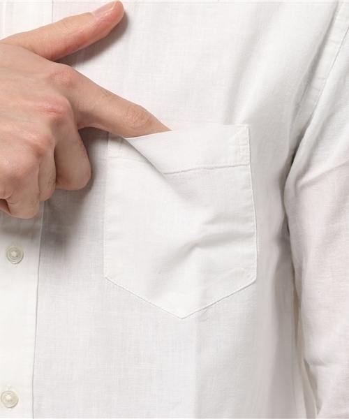 ESSENTIAL GARMENT MEN'S BIGI（エッセンシャルガーメントメンズビギ）の「7分袖シャツ/エーゲ海コットン×ベルギーリネン（シャツ/ブラウス・メンズ・カーキ/ネイビー/ブルー/ホワイト/ピンク・MEDIUM/SMALL/LARGE）」の10枚目の写真