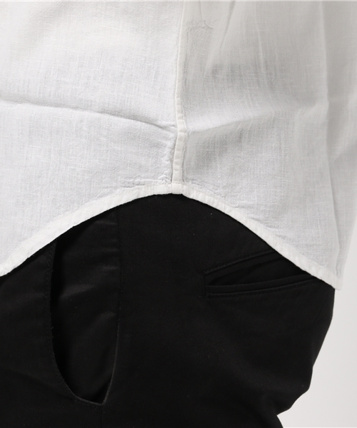 ESSENTIAL GARMENT MEN'S BIGI（エッセンシャルガーメントメンズビギ）の「7分袖シャツ/エーゲ海コットン×ベルギーリネン（シャツ/ブラウス・メンズ・カーキ/ネイビー/ブルー/ホワイト/ピンク・MEDIUM/SMALL/LARGE）」の11枚目の写真