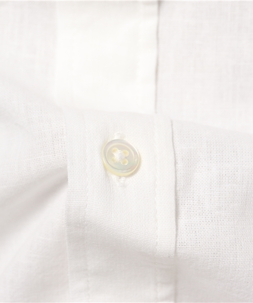 ESSENTIAL GARMENT MEN'S BIGI（エッセンシャルガーメントメンズビギ）の「7分袖シャツ/エーゲ海コットン×ベルギーリネン（シャツ/ブラウス・メンズ・カーキ/ネイビー/ブルー/ホワイト/ピンク・MEDIUM/SMALL/LARGE）」の12枚目の写真