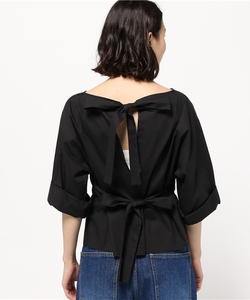 UNITED ARROWS - 【美品】6　ロク　ビューティーアンドユース　ブラウス　バックリボン　ホワイト BEAUTY&YOUTH UNITED ARROWS - roku 6 バックリボン コットン