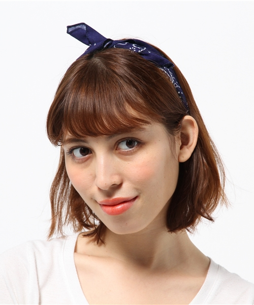 lala Born（ララボーン）の「【lala Born】バンダナ（バンダナ/スカーフ・レディース・ブラック/ライトブルー/レッド/ブルー/ミント/ラベンダー/イエロー/オレンジ/ホワイト/グリーン/ピンク/ネイビー/モカ/モスグリーン/ベージュ/カーキ/ワイン・FREE）」の11枚目の写真