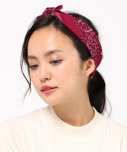 lala Born（ララボーン）の「【lala Born】バンダナ（バンダナ/スカーフ・レディース・ブラック/ライトブルー/レッド/ブルー/ミント/ラベンダー/イエロー/オレンジ/ホワイト/グリーン/ピンク/ネイビー/モカ/モスグリーン/ベージュ/カーキ/ワイン・FREE）」の16枚目の写真