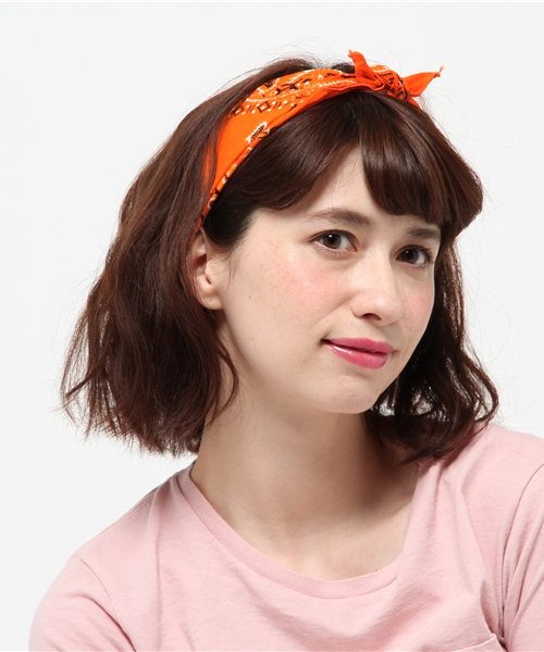 lala Born（ララボーン）の「【lala Born】バンダナ（バンダナ/スカーフ・レディース・ブラック/ライトブルー/レッド/ブルー/ミント/ラベンダー/イエロー/オレンジ/ホワイト/グリーン/ピンク/ネイビー/モカ/モスグリーン/ベージュ/カーキ/ワイン・FREE）」の17枚目の写真