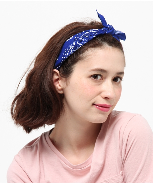 lala Born（ララボーン）の「【lala Born】バンダナ（バンダナ/スカーフ・レディース・ブラック/ライトブルー/レッド/ブルー/ミント/ラベンダー/イエロー/オレンジ/ホワイト/グリーン/ピンク/ネイビー/モカ/モスグリーン/ベージュ/カーキ/ワイン・FREE）」の12枚目の写真