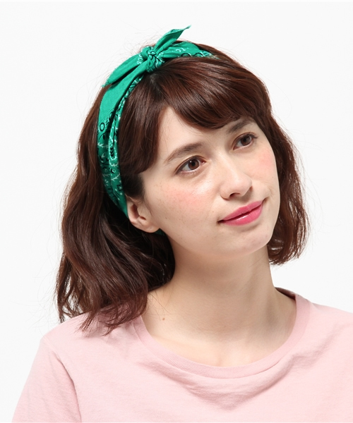 lala Born（ララボーン）の「【lala Born】バンダナ（バンダナ/スカーフ・レディース・ブラック/ライトブルー/レッド/ブルー/ミント/ラベンダー/イエロー/オレンジ/ホワイト/グリーン/ピンク/ネイビー/モカ/モスグリーン/ベージュ/カーキ/ワイン・FREE）」の9枚目の写真