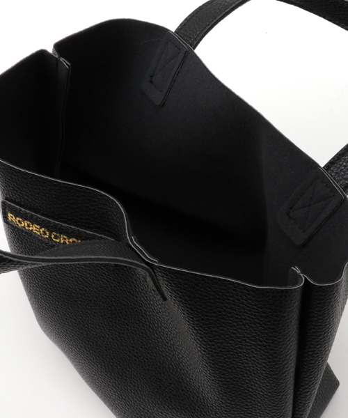 RODEO CROWNS WIDE BOWL（ロデオクラウンズワイドボウル）の「フェイクレザー ミニトート（ショルダーバッグ・レディース・ブラック/オレンジ/ネイビー/イエロー/グリーン/ホワイト/レッド/ピンク/グレー・FREE）」の10枚目の写真