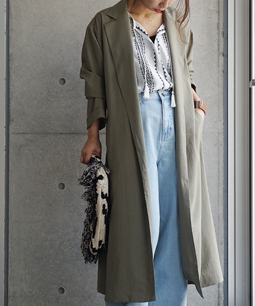 laboratory work（ラボラトリーワーク）の「ロングガウンコート（その他アウター・レディース・カーキ/ネイビー/ブルー・MEDIUM）」の5枚目の写真