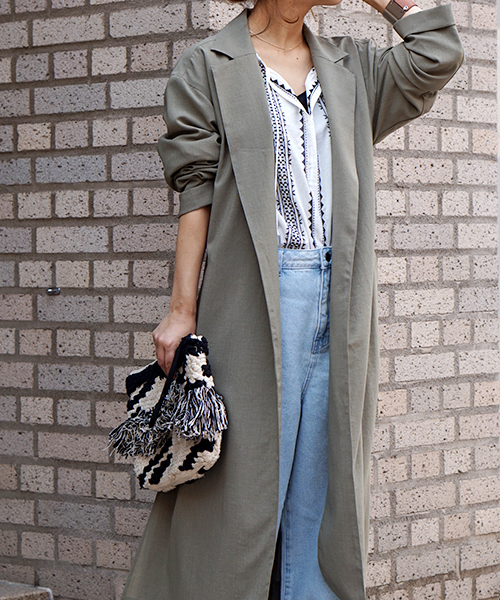 laboratory work（ラボラトリーワーク）の「ロングガウンコート（その他アウター・レディース・カーキ/ネイビー/ブルー・MEDIUM）」の8枚目の写真