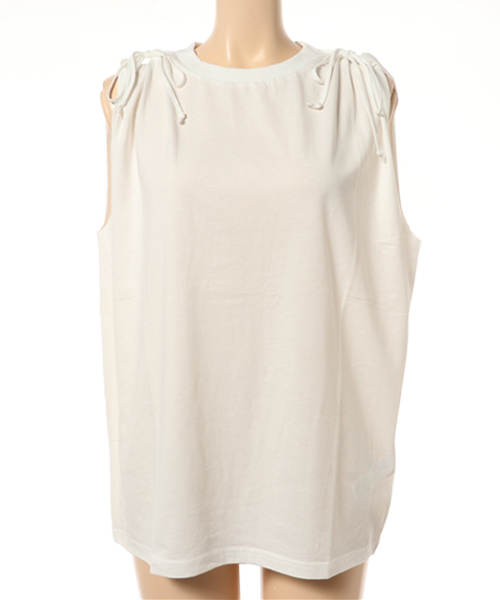 SLY(スライ)の「SHOULDER RIBBON T/T(タンクトップ・レディース・カーキ/オフホワイト/レッド/ブラック・FREE)」の8枚目の写真