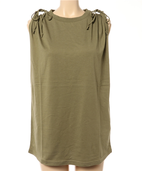 SLY(スライ)の「SHOULDER RIBBON T/T(タンクトップ・レディース・カーキ/オフホワイト/レッド/ブラック・FREE)」の10枚目の写真