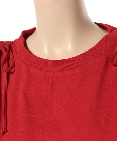 SLY(スライ)の「SHOULDER RIBBON T/T(タンクトップ・レディース・カーキ/オフホワイト/レッド/ブラック・FREE)」の6枚目の写真