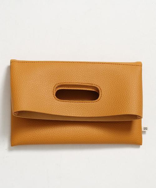 coen（コーエン）の「【WEB限定】フェイクレザーミニクラッチ（クラッチバッグ・メンズ・ライトブラウン/ブラック・FREE）」の6枚目の写真