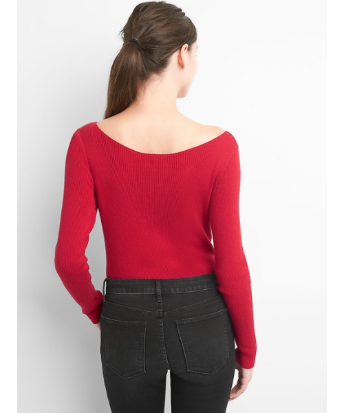 GAP（ギャップ）の「Gap ボートネック プルオーバーセーター（ニット/セーター・レディース・レッド/ブラック・M/L/S/XS/XXS）」の5枚目の写真