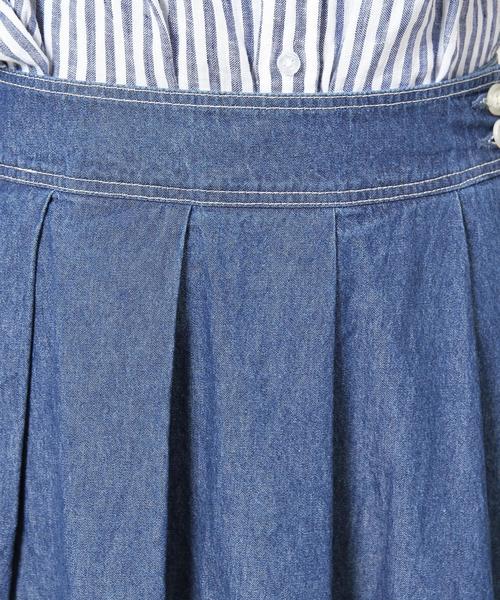 coen（コーエン）の「ライトデニムタックロングスカート（デニムスカート・レディース・ネイビー/コバルトブルー・MEDIUM/LARGE）」の7枚目の写真