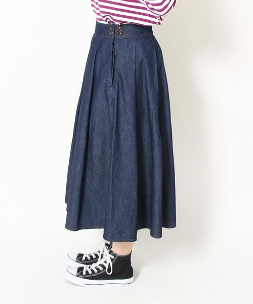 coen（コーエン）の「ライトデニムタックロングスカート（デニムスカート・レディース・ネイビー/コバルトブルー・MEDIUM/LARGE）」の20枚目の写真
