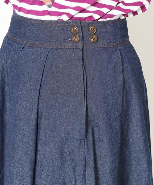 coen（コーエン）の「ライトデニムタックロングスカート（デニムスカート・レディース・ネイビー/コバルトブルー・MEDIUM/LARGE）」の22枚目の写真