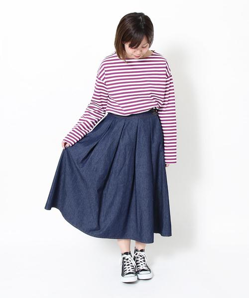 coen（コーエン）の「ライトデニムタックロングスカート（デニムスカート・レディース・ネイビー/コバルトブルー・MEDIUM/LARGE）」の14枚目の写真