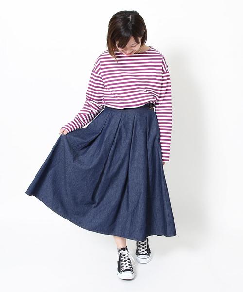 coen（コーエン）の「ライトデニムタックロングスカート（デニムスカート・レディース・ネイビー/コバルトブルー・MEDIUM/LARGE）」の15枚目の写真
