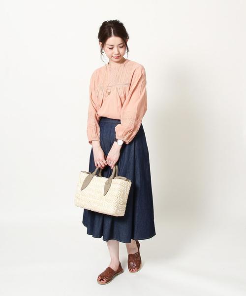 coen（コーエン）の「ライトデニムタックロングスカート（デニムスカート・レディース・ネイビー/コバルトブルー・MEDIUM/LARGE）」の9枚目の写真