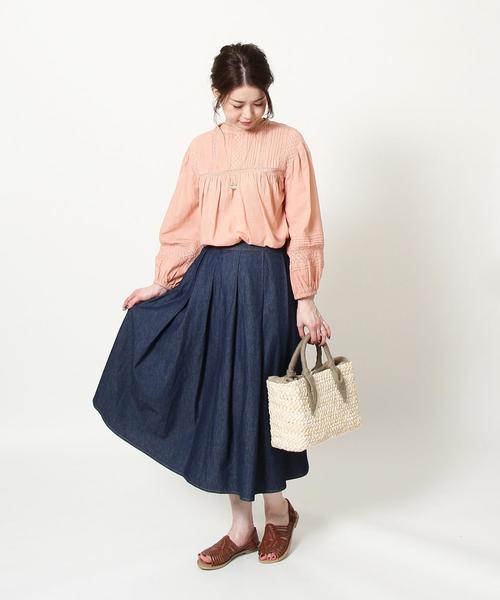 coen（コーエン）の「ライトデニムタックロングスカート（デニムスカート・レディース・ネイビー/コバルトブルー・MEDIUM/LARGE）」の10枚目の写真