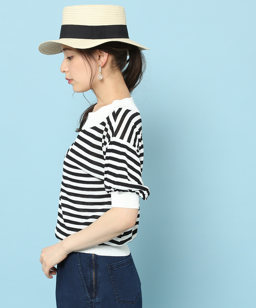 ROPE' PICNIC（ロペピクニック）の「【WEB.一部店舗限定】【さらさらUVケアアイテム】パフスリーブトップス（ニット/セーター・レディース・ライトグレー/ブラック/ブルー/ピンク系その他・38）」の5枚目の写真