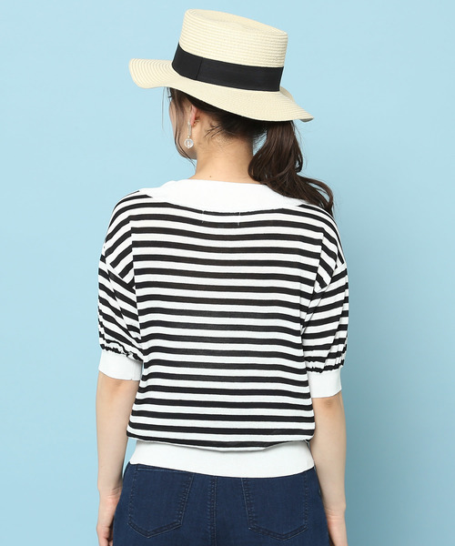 ROPE' PICNIC（ロペピクニック）の「【WEB.一部店舗限定】【さらさらUVケアアイテム】パフスリーブトップス（ニット/セーター・レディース・ライトグレー/ブラック/ブルー/ピンク系その他・38）」の6枚目の写真