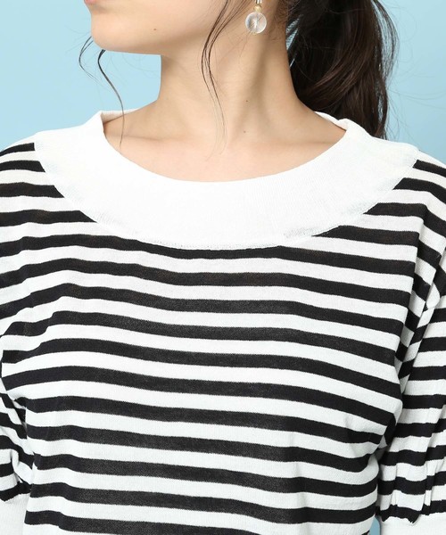 ROPE' PICNIC（ロペピクニック）の「【WEB.一部店舗限定】【さらさらUVケアアイテム】パフスリーブトップス（ニット/セーター・レディース・ライトグレー/ブラック/ブルー/ピンク系その他・38）」の7枚目の写真