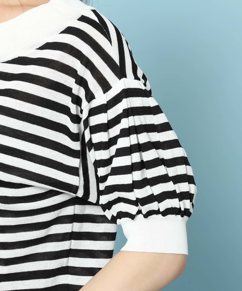 ROPE' PICNIC（ロペピクニック）の「【WEB.一部店舗限定】【さらさらUVケアアイテム】パフスリーブトップス（ニット/セーター・レディース・ライトグレー/ブラック/ブルー/ピンク系その他・38）」の8枚目の写真