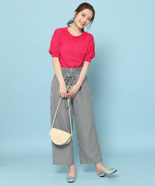 ROPE' PICNIC（ロペピクニック）の「【WEB.一部店舗限定】【さらさらUVケアアイテム】パフスリーブトップス（ニット/セーター・レディース・ライトグレー/ブラック/ブルー/ピンク系その他・38）」の13枚目の写真