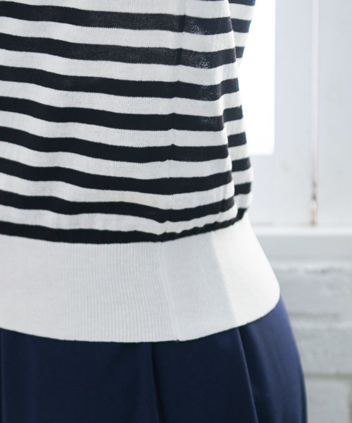 ROPE' PICNIC（ロペピクニック）の「【WEB.一部店舗限定】【さらさらUVケアアイテム】パフスリーブトップス（ニット/セーター・レディース・ライトグレー/ブラック/ブルー/ピンク系その他・38）」の21枚目の写真