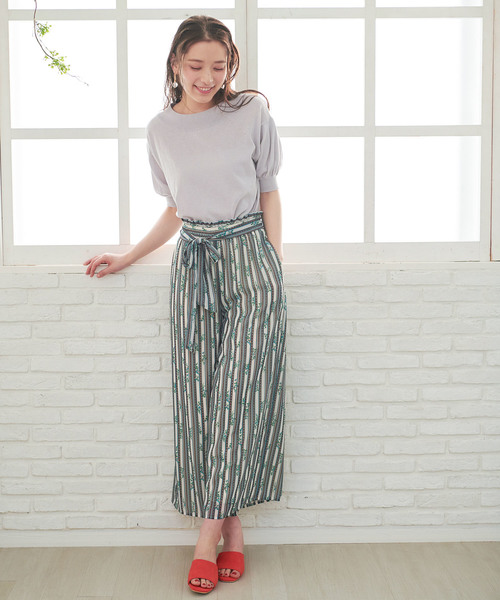 ROPE' PICNIC（ロペピクニック）の「【WEB.一部店舗限定】【さらさらUVケアアイテム】パフスリーブトップス（ニット/セーター・レディース・ライトグレー/ブラック/ブルー/ピンク系その他・38）」の18枚目の写真