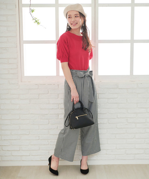 ROPE' PICNIC（ロペピクニック）の「【WEB.一部店舗限定】【さらさらUVケアアイテム】パフスリーブトップス（ニット/セーター・レディース・ライトグレー/ブラック/ブルー/ピンク系その他・38）」の17枚目の写真