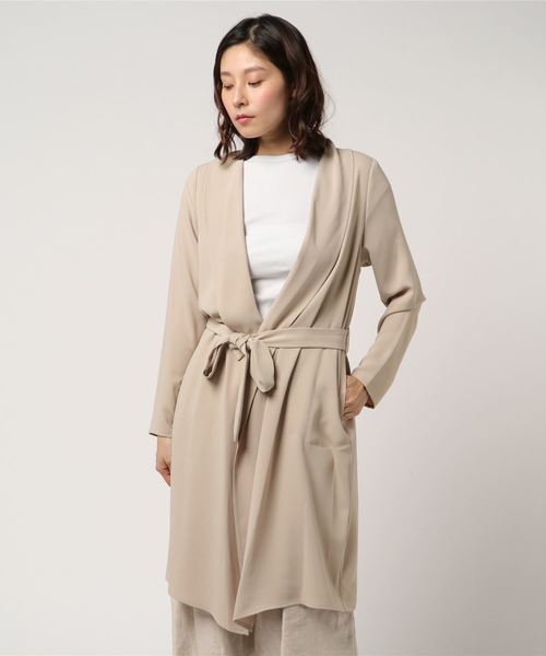 RIVE DROITE（リヴドロワ）の「二重織サテンショールカラーコート（その他アウター・レディース・ベージュ/カーキ・FREE）」の12枚目の写真