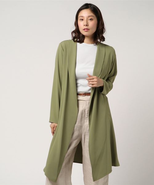 RIVE DROITE（リヴドロワ）の「二重織サテンショールカラーコート（その他アウター・レディース・ベージュ/カーキ・FREE）」の11枚目の写真