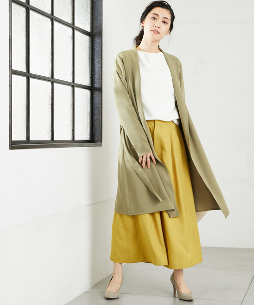 RIVE DROITE（リヴドロワ）の「二重織サテンショールカラーコート（その他アウター・レディース・ベージュ/カーキ・FREE）」の7枚目の写真