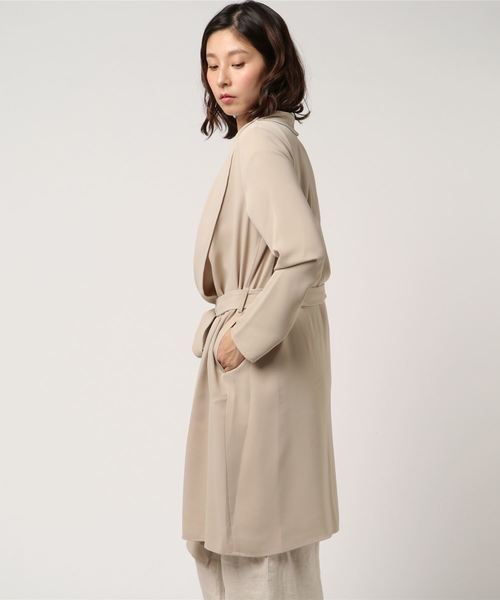 RIVE DROITE（リヴドロワ）の「二重織サテンショールカラーコート（その他アウター・レディース・ベージュ/カーキ・FREE）」の3枚目の写真
